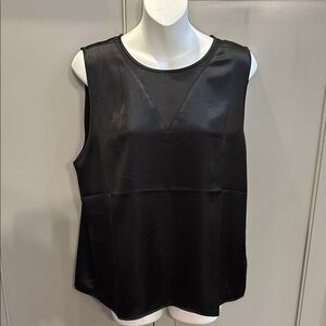 Christian Siriano New York black sleeveless blouse sz L